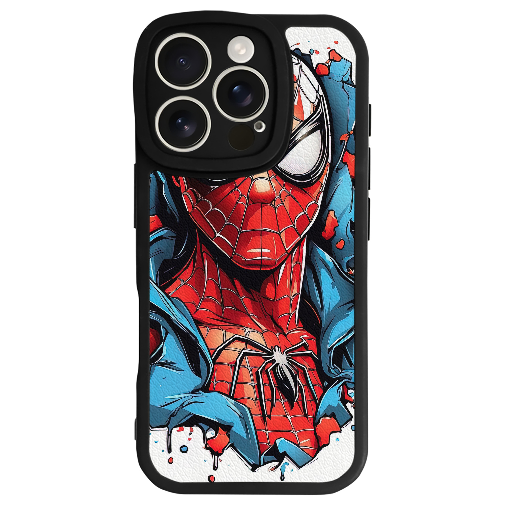 （画像用） Spider Man スパイダーマン 【iPhone 16シリーズ対応】シリコンスマホケース（レザー調） 材質：シリコン